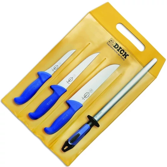 DICK ErgoGrip Profi késkészlet + Prémium ovális fenőacél - 4 db-os